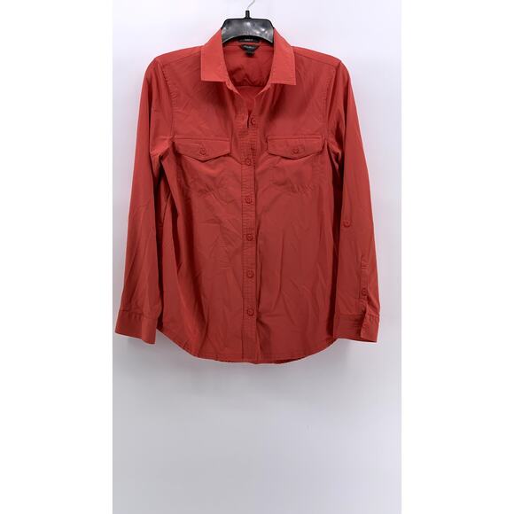 Eddie Bauer Tops - EDDIE BAUER Women's Red Classic-Fit Button-Up Long Sleeve Top SZ S